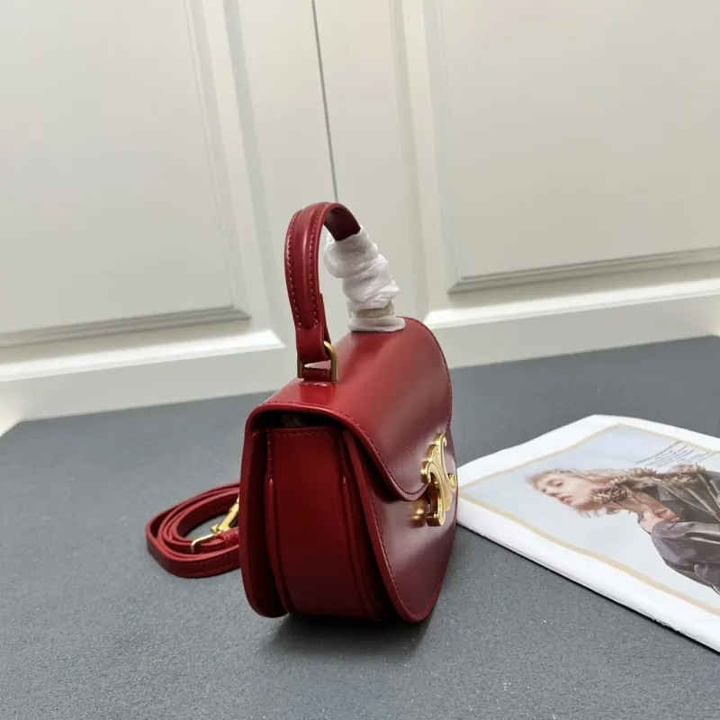 Celine Red Mini Top Handle Bag 7767SQ - Image 5