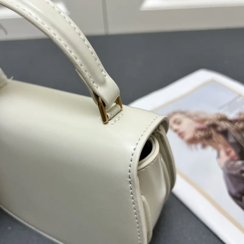 Celine White Top Handle Crossbody Bag 7767SQ 17x12x5cm - Image 6