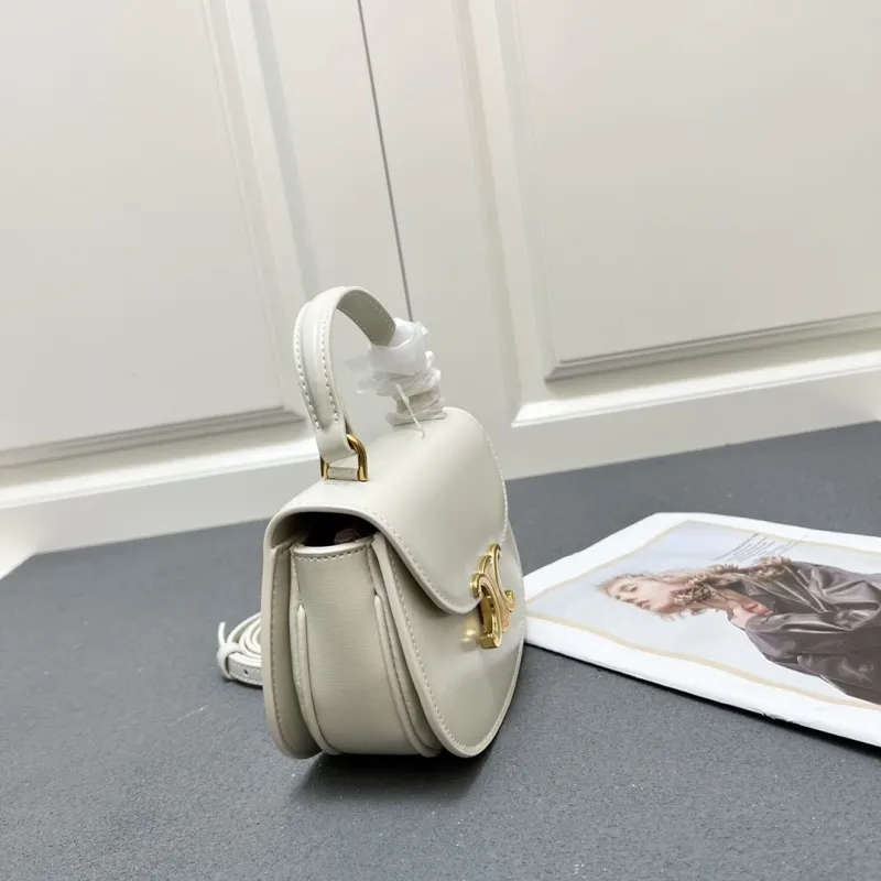 Celine White Top Handle Crossbody Bag 7767SQ 17x12x5cm - Image 7