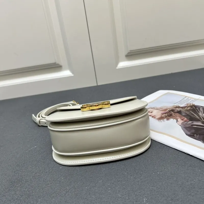 Celine White Top Handle Crossbody Bag 7767SQ 17x12x5cm - Image 8