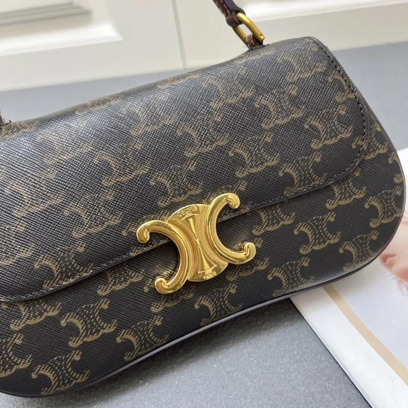 Celine 6635SQ Brown Monogram Top Handle Bag - Image 5
