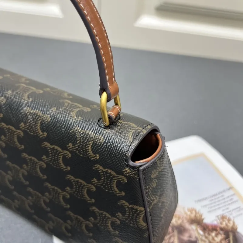 Celine 6635SQ Brown Monogram Top Handle Bag - Image 6