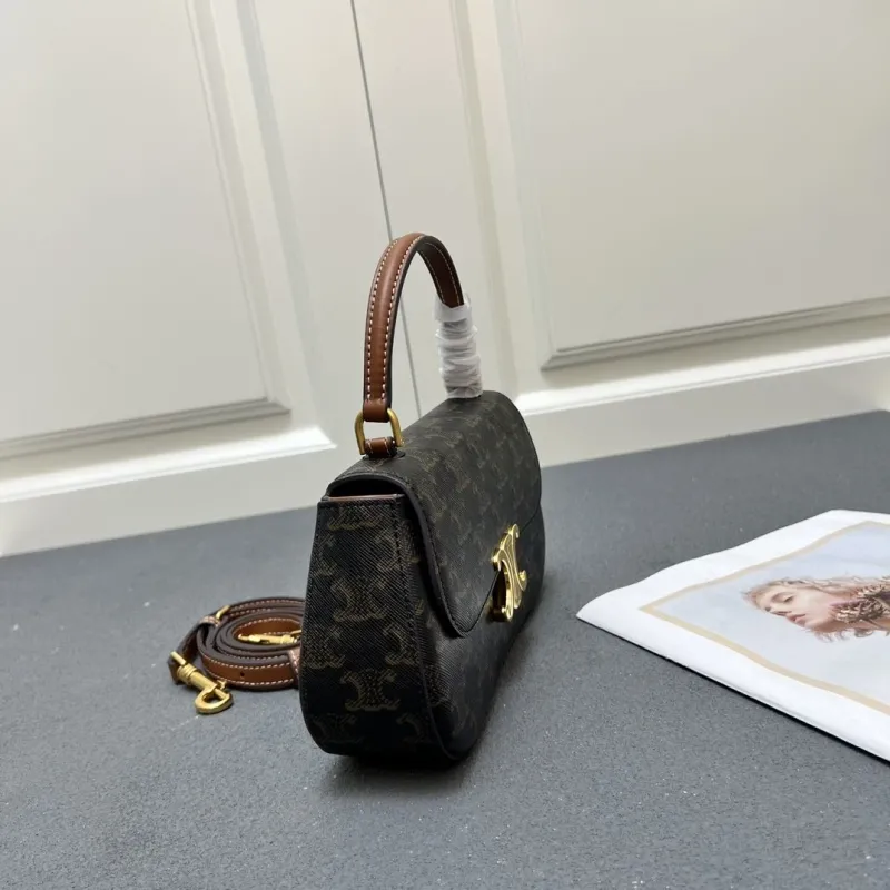 Celine 6635SQ Brown Monogram Top Handle Bag - Image 7