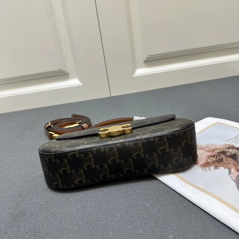Celine 6635SQ Brown Monogram Top Handle Bag - Image 8