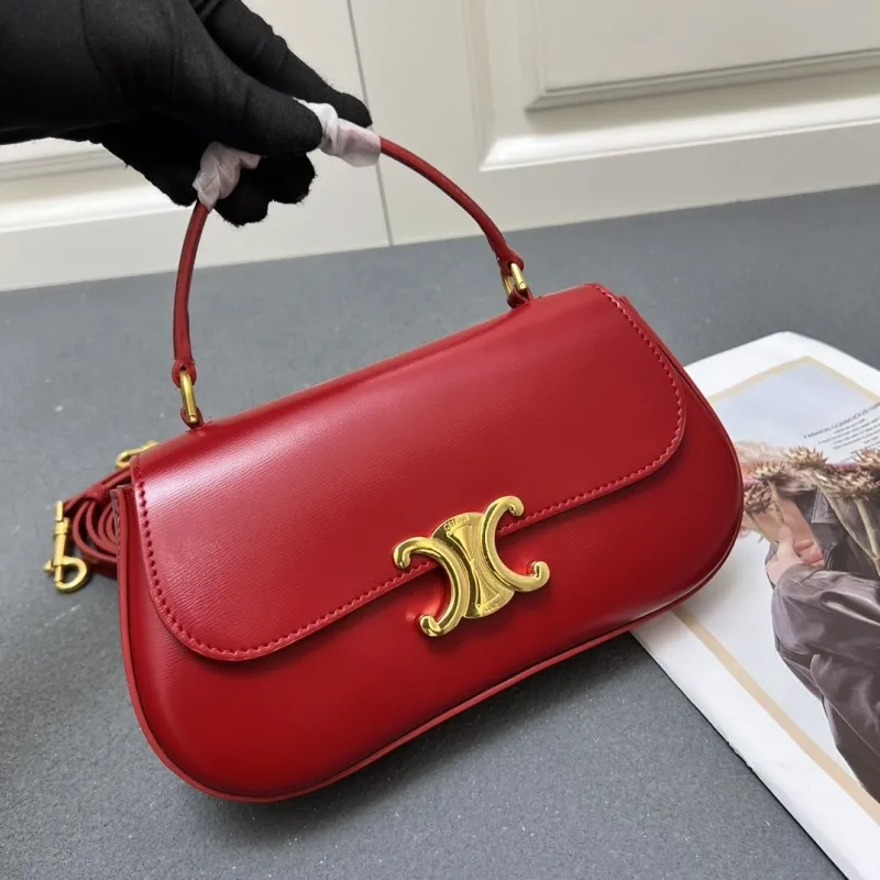 Celine Red Top Handle Crossbody Bag 6635SQ - Image 3