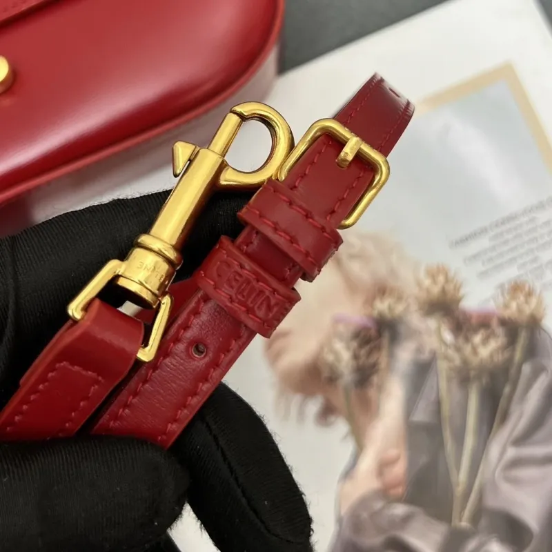Celine Red Top Handle Crossbody Bag 6635SQ - Image 7