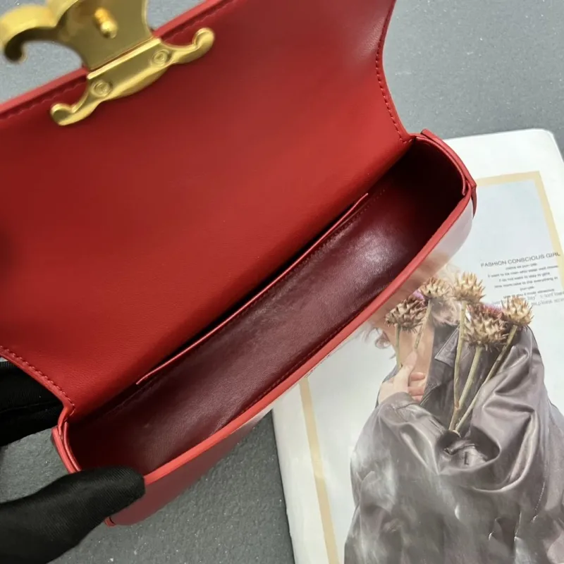 Celine Red Top Handle Crossbody Bag 6635SQ - Image 8