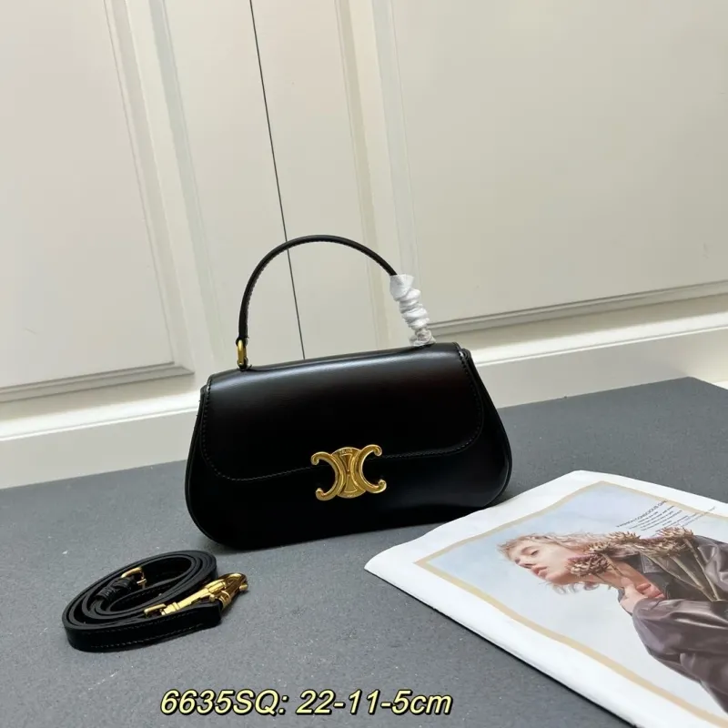 Celine Black Top Handle Crossbody Bag 6635SQ