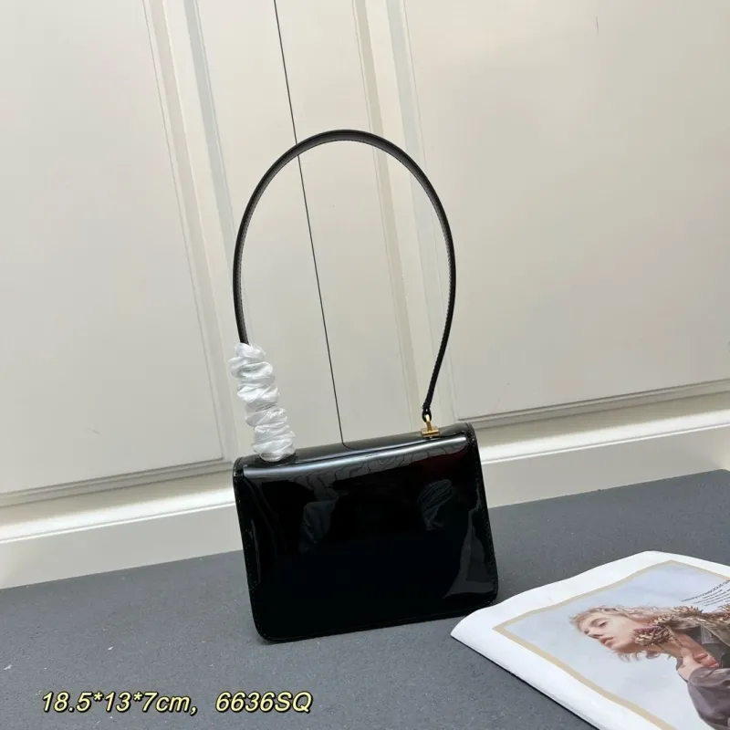 Alternative view of Celine Black Patent Leather Top Handle Bag 6636SQ