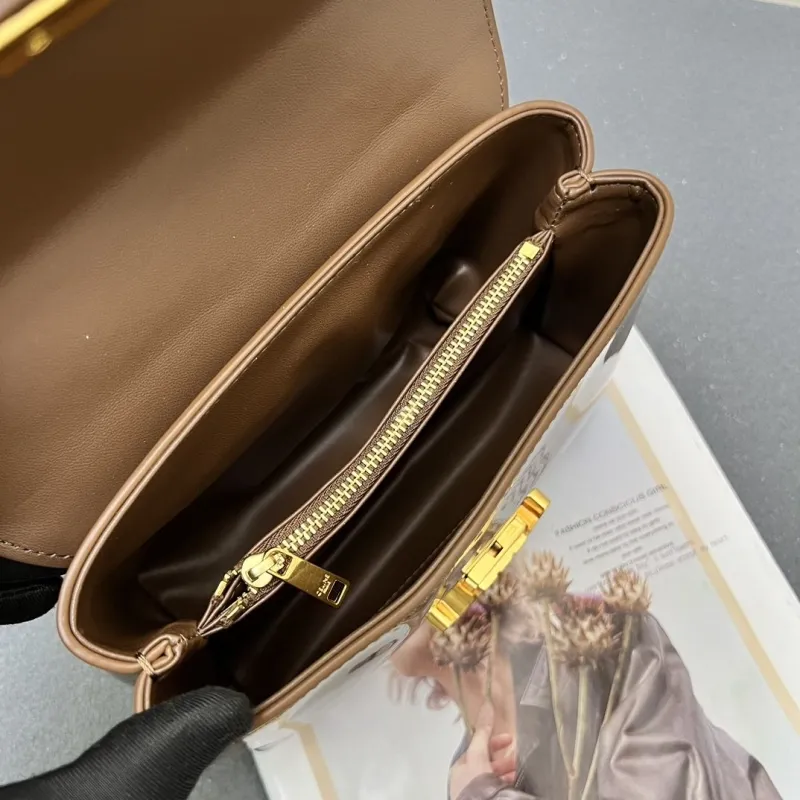 Celine Brown Patent Leather Top Handle Bag 6632SQ - Image 9