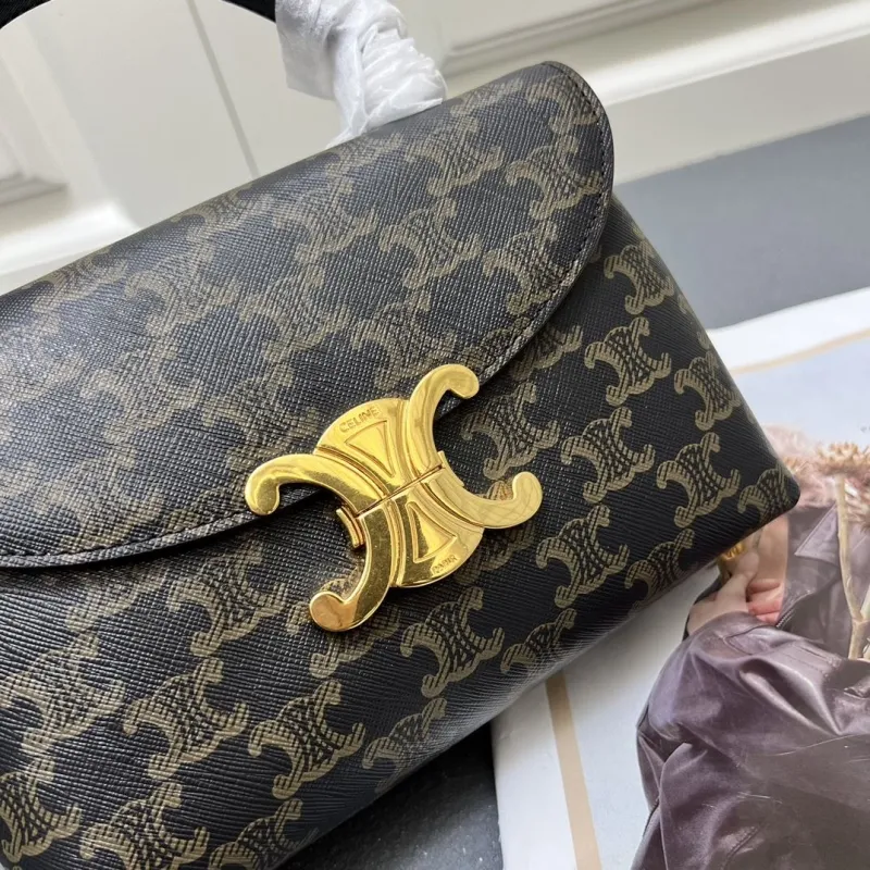 Celine 6632SQ Dark Monogram Top Handle Crossbody Bag - Image 5