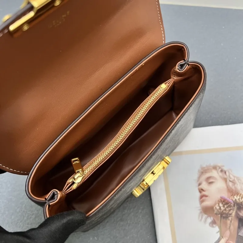 Celine 6632SQ Dark Monogram Top Handle Crossbody Bag - Image 9