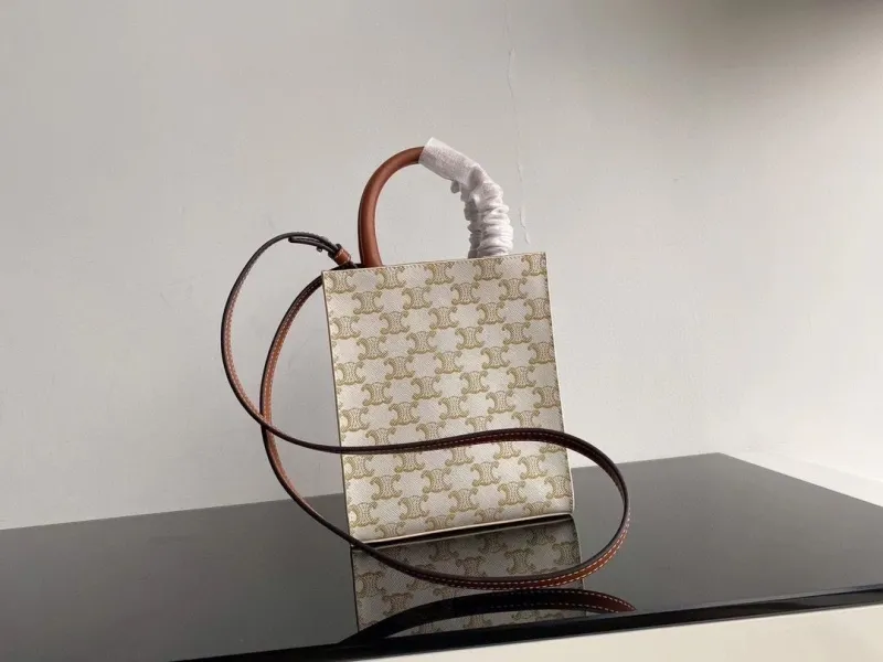 Celine Beige Mini Monogram Tote Crossbody Bag - Image 3