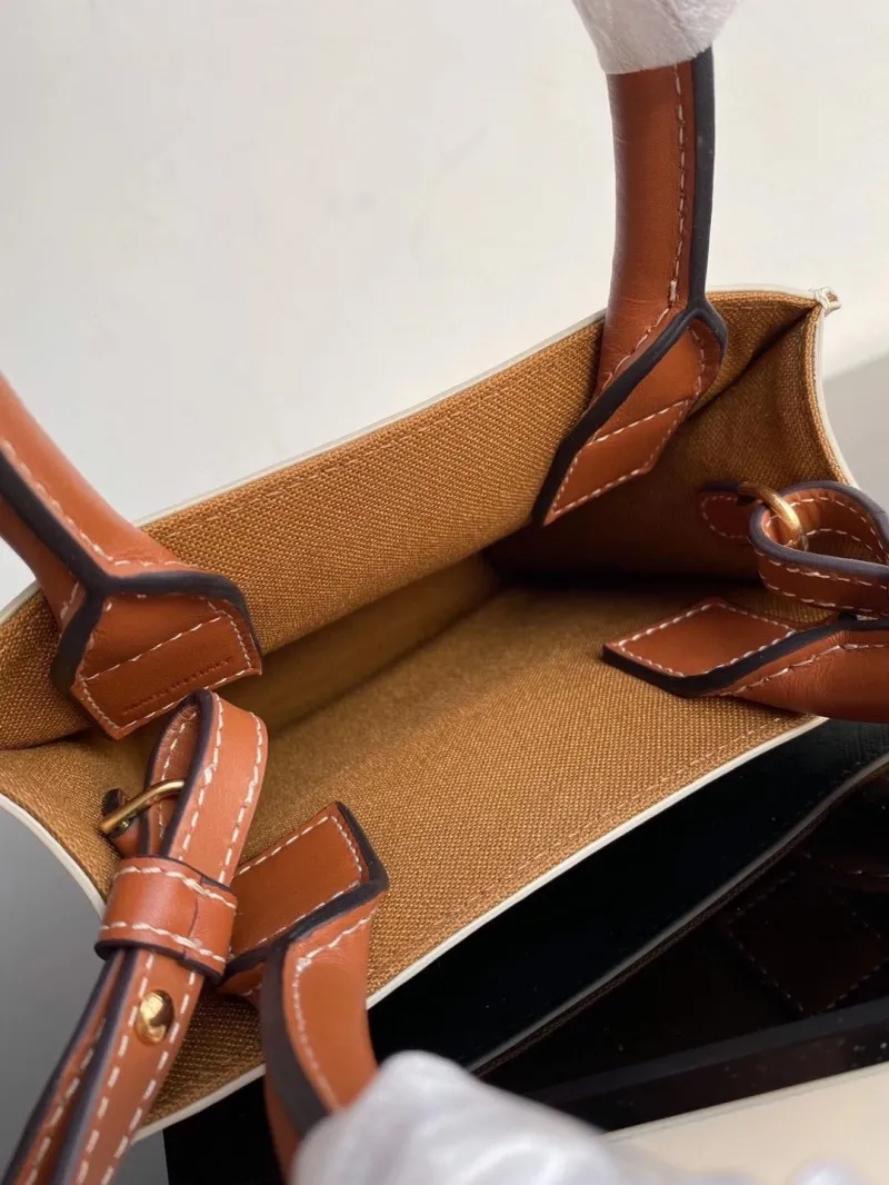 Celine Beige Mini Monogram Tote Crossbody Bag - Image 6