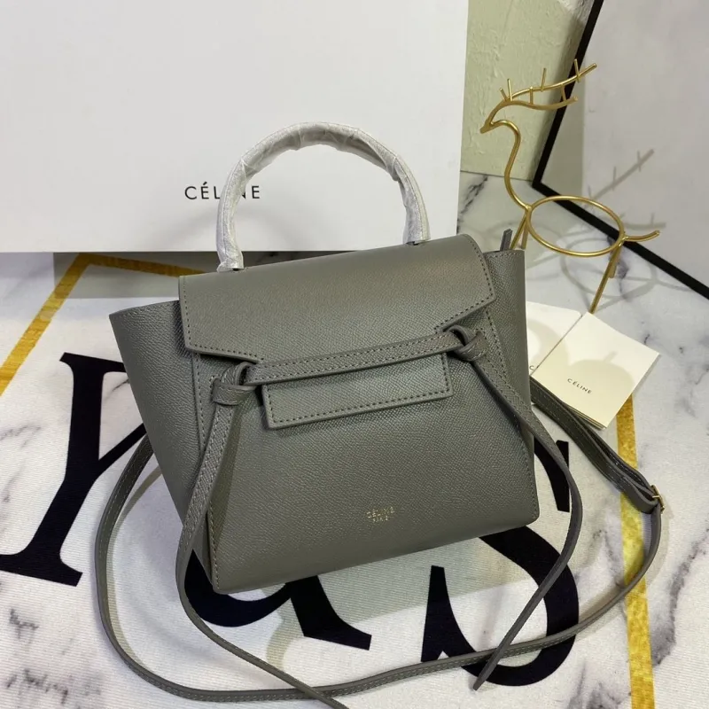 Celine Gray Top Handle Crossbody Bag