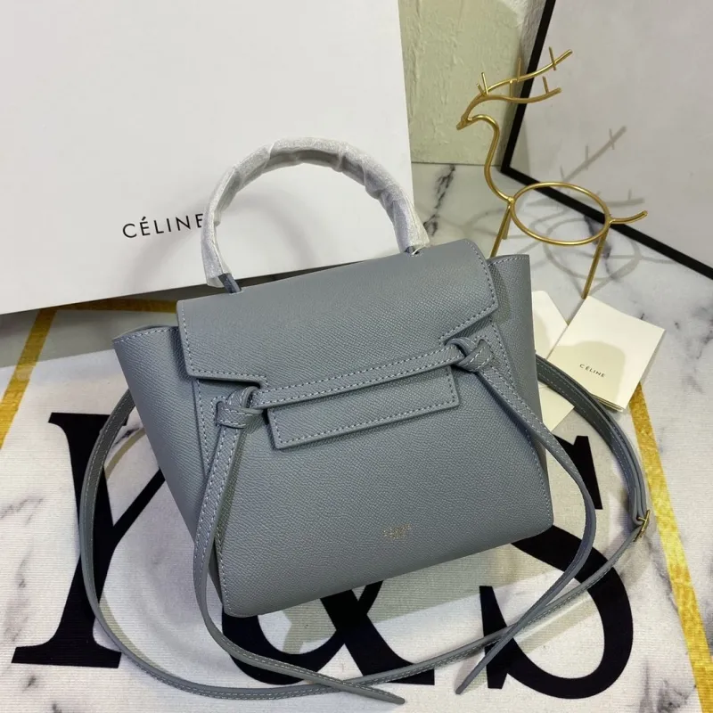 Celine 182 Mini Top Handle Crossbody Bag Light Blue - Image 3