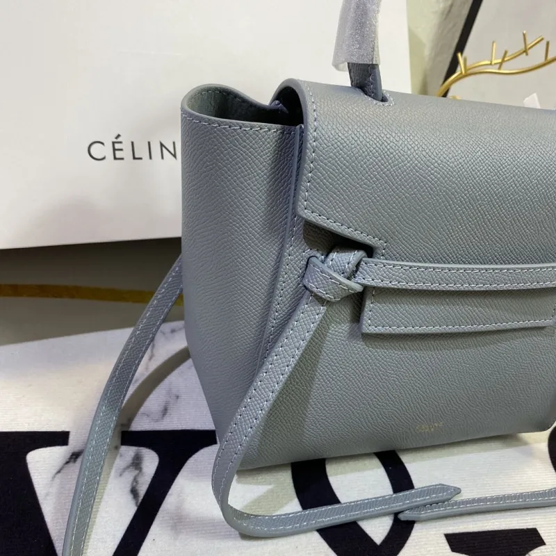 Celine 182 Mini Top Handle Crossbody Bag Light Blue - Image 4