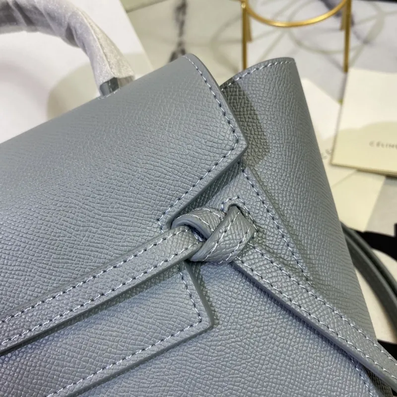 Celine 182 Mini Top Handle Crossbody Bag Light Blue - Image 5
