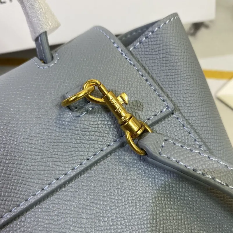 Celine 182 Mini Top Handle Crossbody Bag Light Blue - Image 7