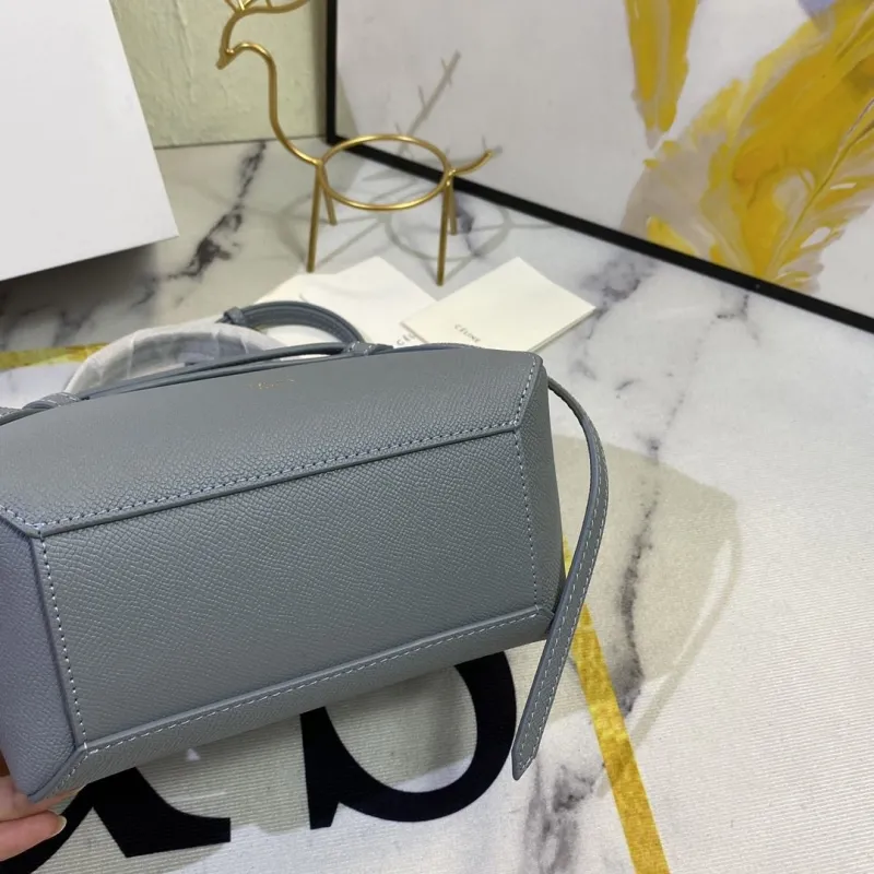 Celine 182 Mini Top Handle Crossbody Bag Light Blue - Image 8