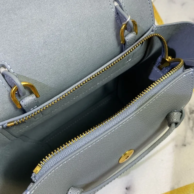 Celine 182 Mini Top Handle Crossbody Bag Light Blue - Image 9