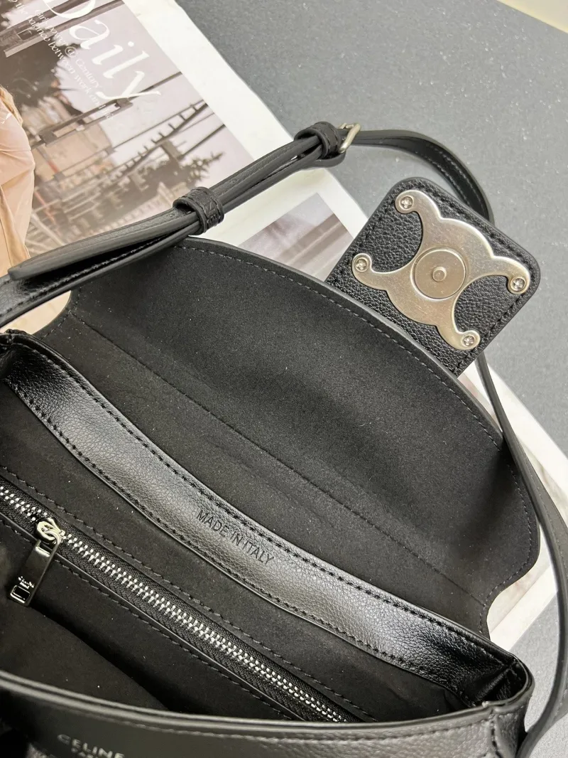 Alternative view of Celine Black Leather Crossbody Bag 185