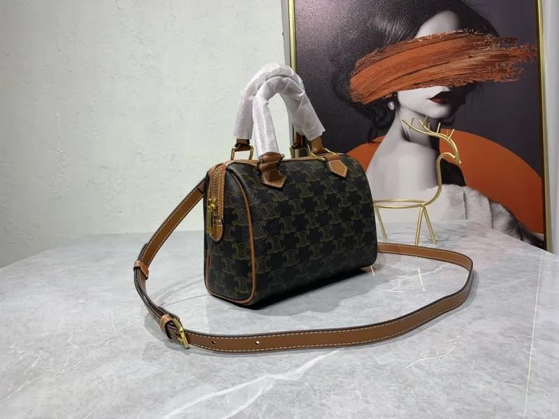 Alternative view of Celine Triomphe Dark Brown Top Handle Crossbody Bag 232