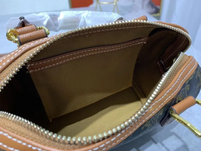 Celine Triomphe Dark Brown Top Handle Crossbody Bag 232 - Image 7