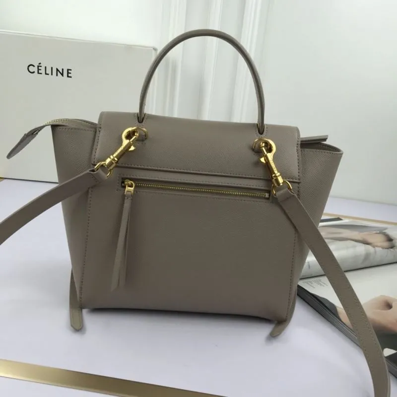Celine Gray Leather Top Handle Bag 237 - Image 4
