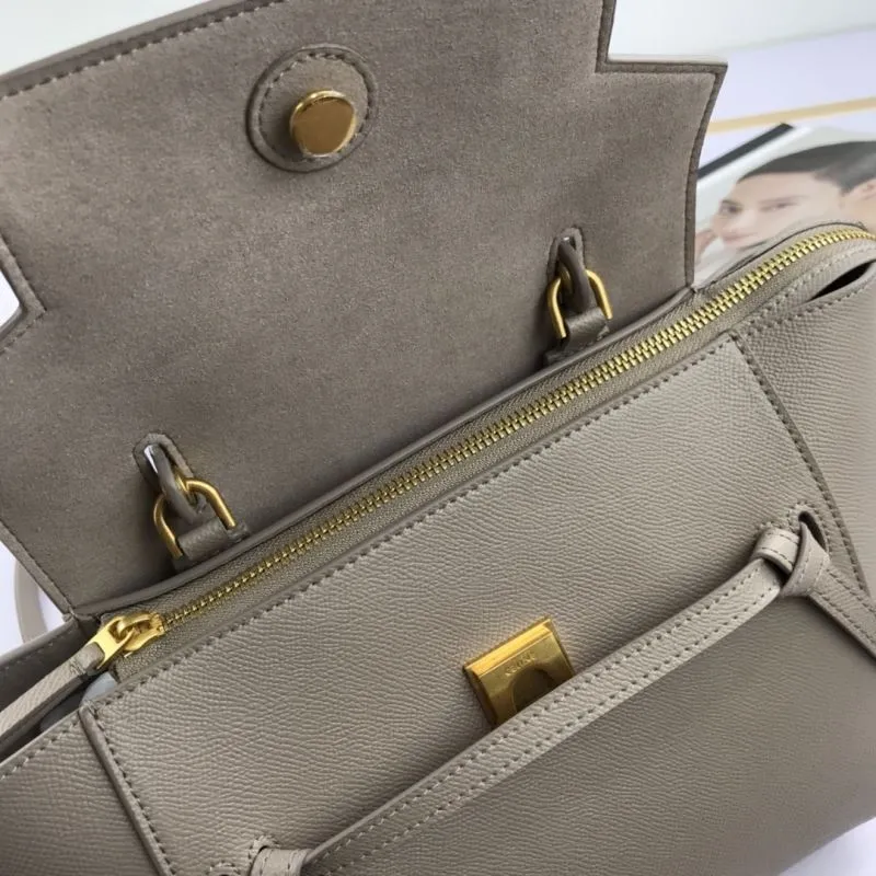 Celine Gray Leather Top Handle Bag 237 - Image 7