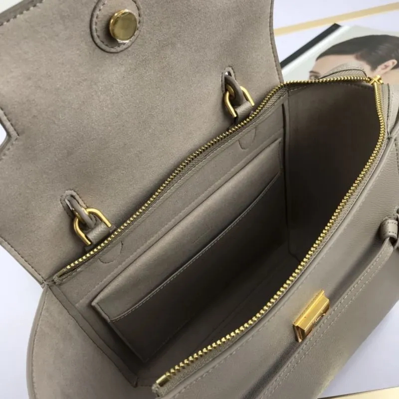 Celine Gray Leather Top Handle Bag 237 - Image 8