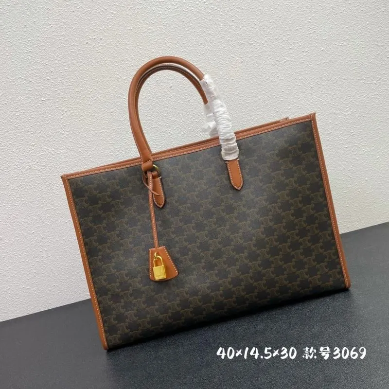 Celine Brown Monogram Top Handle Tote Bag 3069