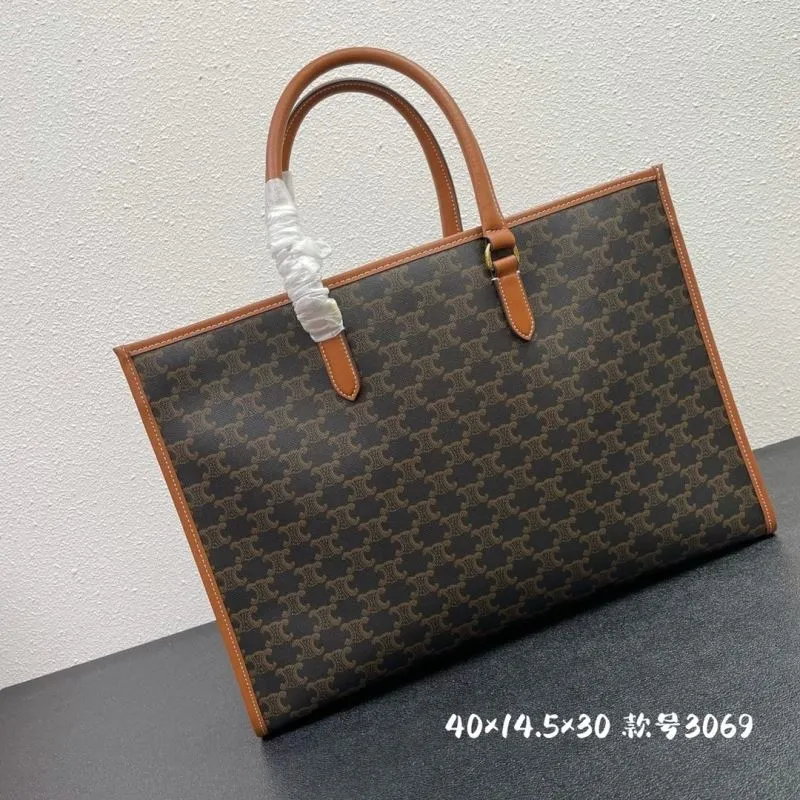 Alternative view of Celine Brown Monogram Top Handle Tote Bag 3069