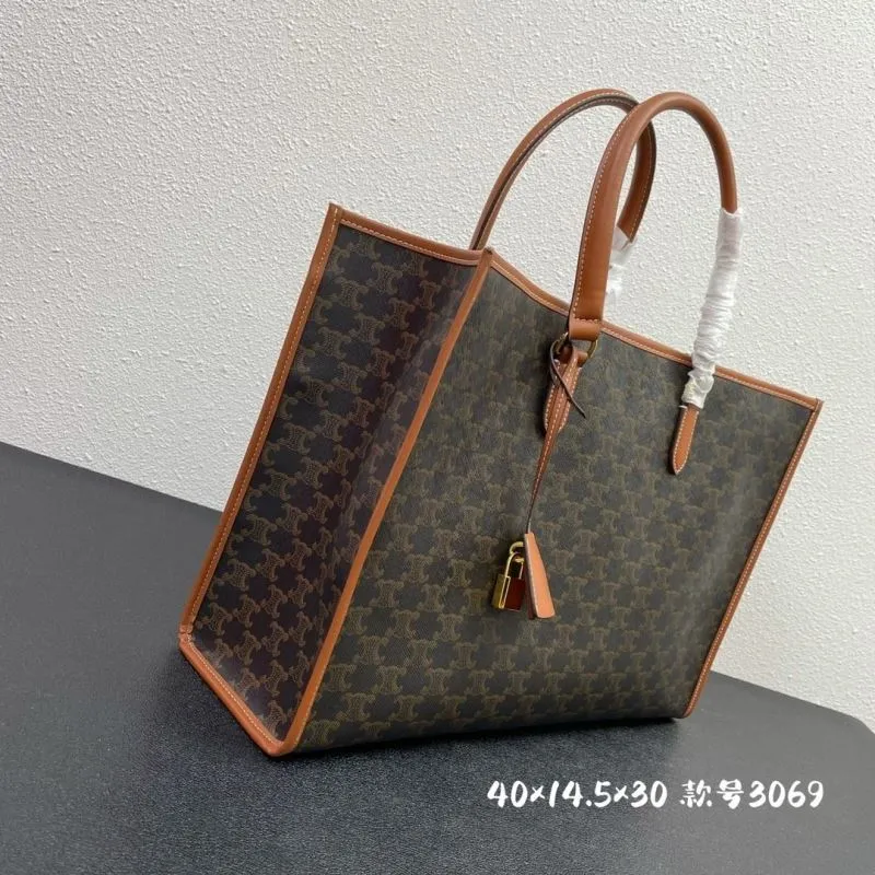 Celine Brown Monogram Top Handle Tote Bag 3069 - Image 3