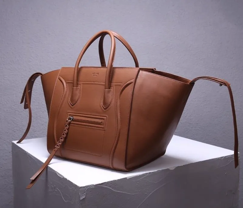 Alternative view of Celine Brown Leather Top Handle Tote Bag 240