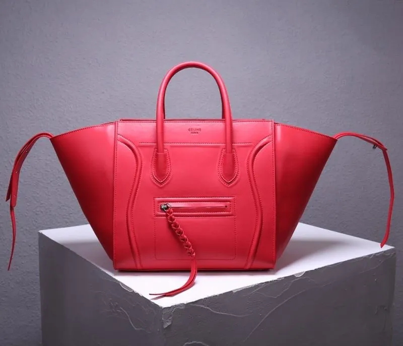Celine Red Top Handle Tote Bag 241