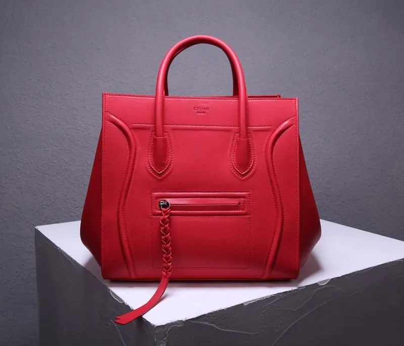 Celine Red Top Handle Tote Bag 241 - Image 4