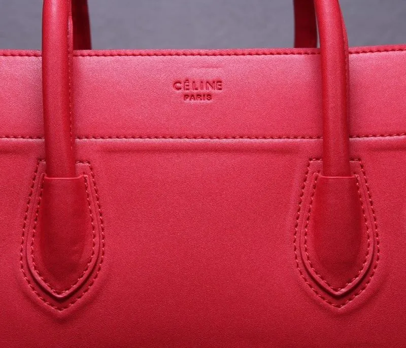 Celine Red Top Handle Tote Bag 241 - Image 6