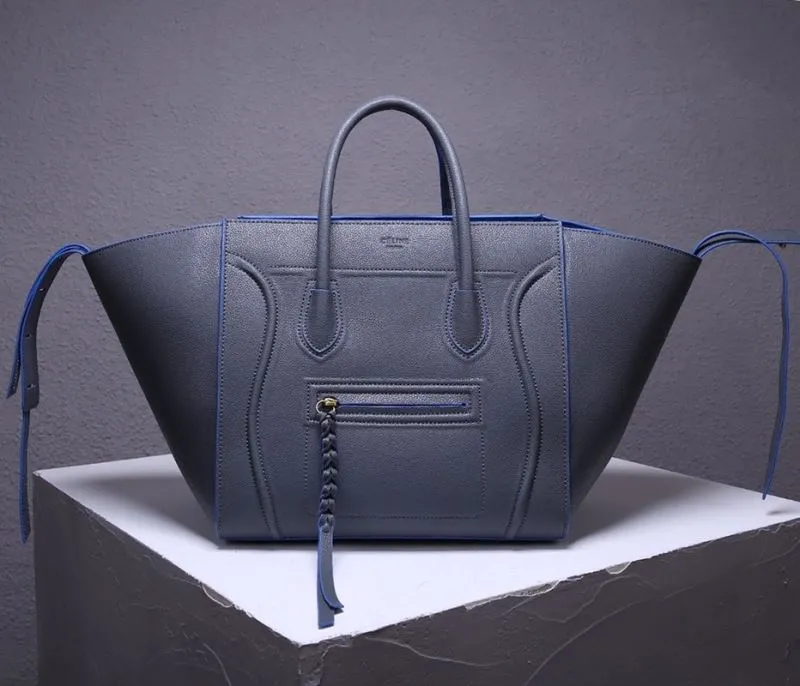 Celine 247 Dark Gray Leather Top Handle Bag