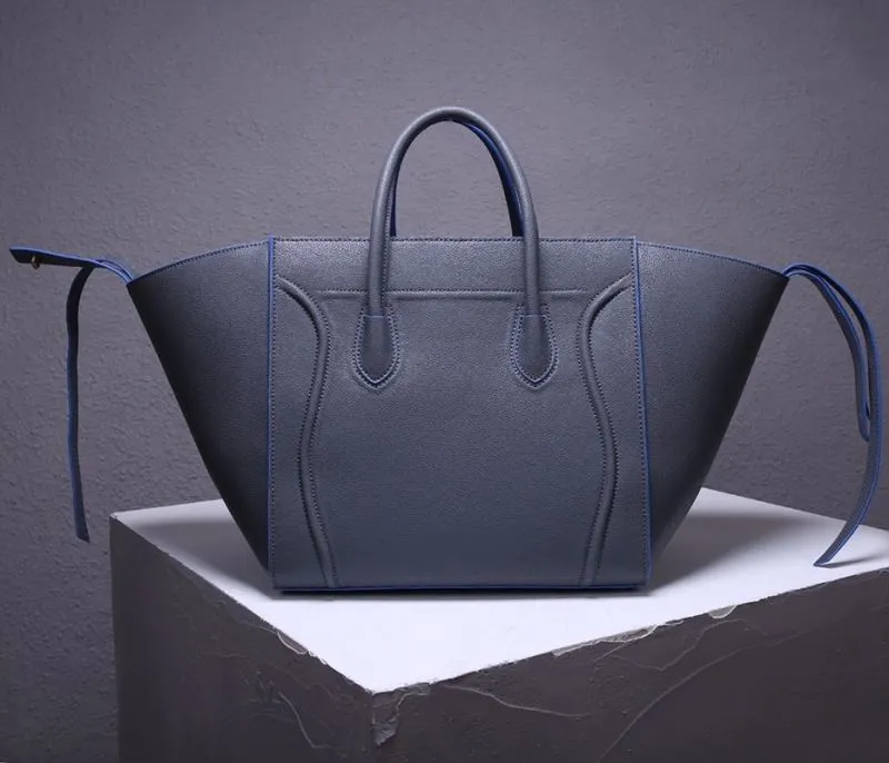 Celine 247 Dark Gray Leather Top Handle Bag - Image 3