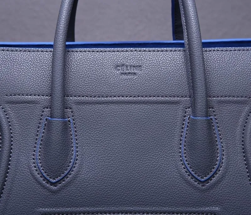 Celine 247 Dark Gray Leather Top Handle Bag - Image 5