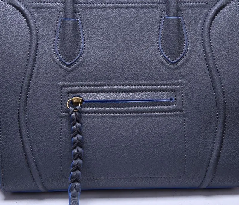 Celine 247 Dark Gray Leather Top Handle Bag - Image 6
