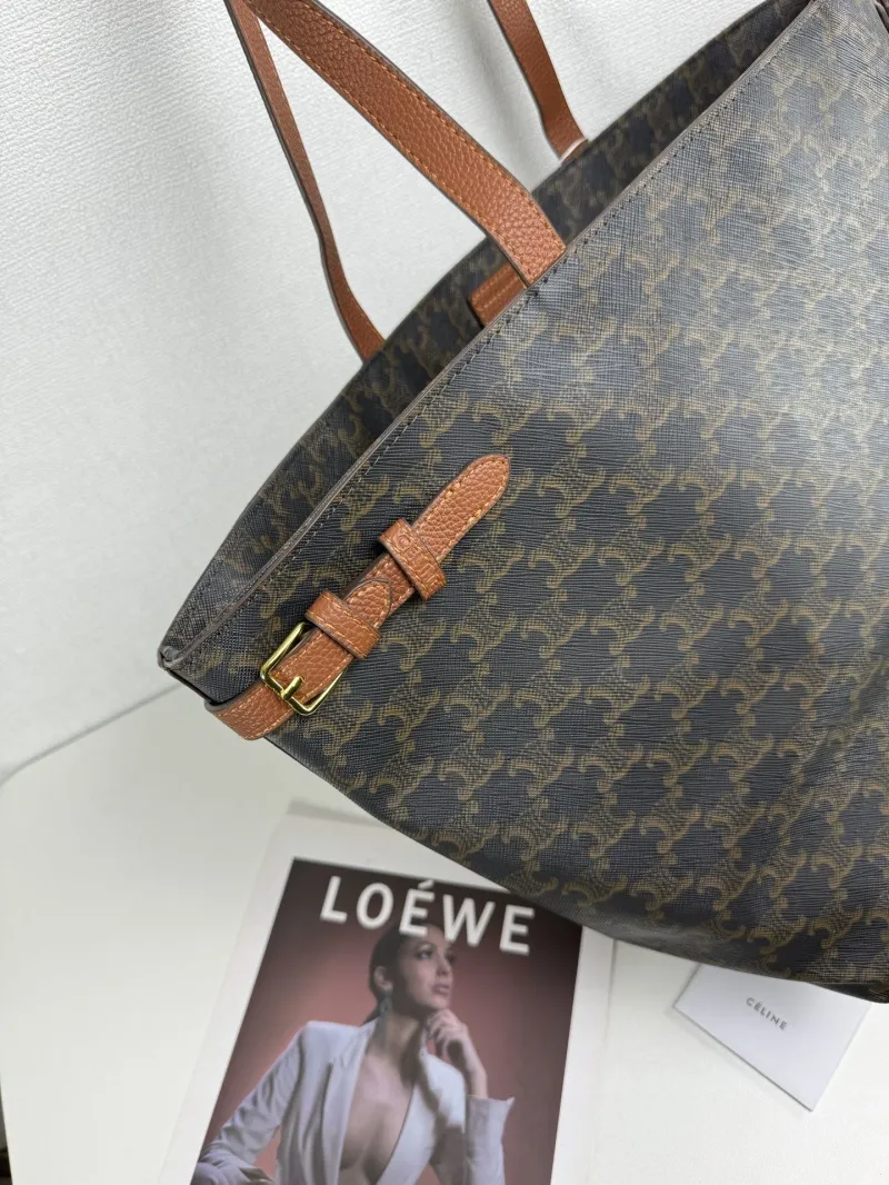 Celine Monogram Large Brown Shopping Tote Bag - Image 3
