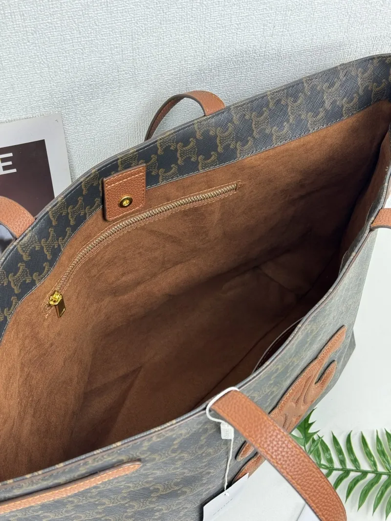 Celine Monogram Large Brown Shopping Tote Bag - Image 5