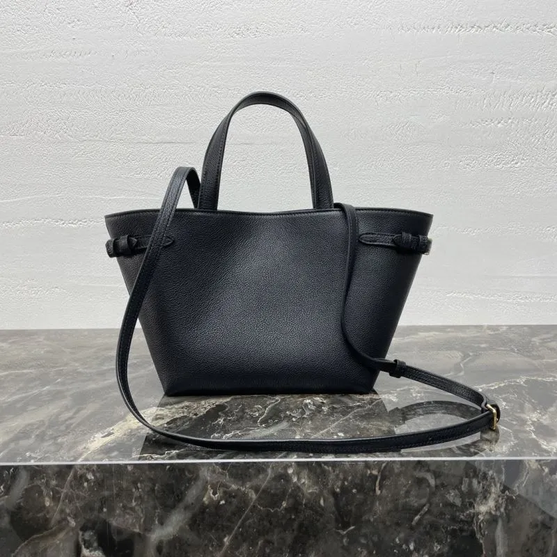Celine Black Leather Crossbody Tote Bag - Image 3