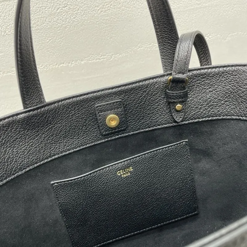 Celine Black Leather Crossbody Tote Bag - Image 6
