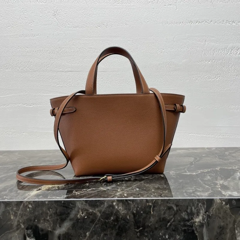 Celine Brown Small Leather Crossbody Tote Bag - Image 3