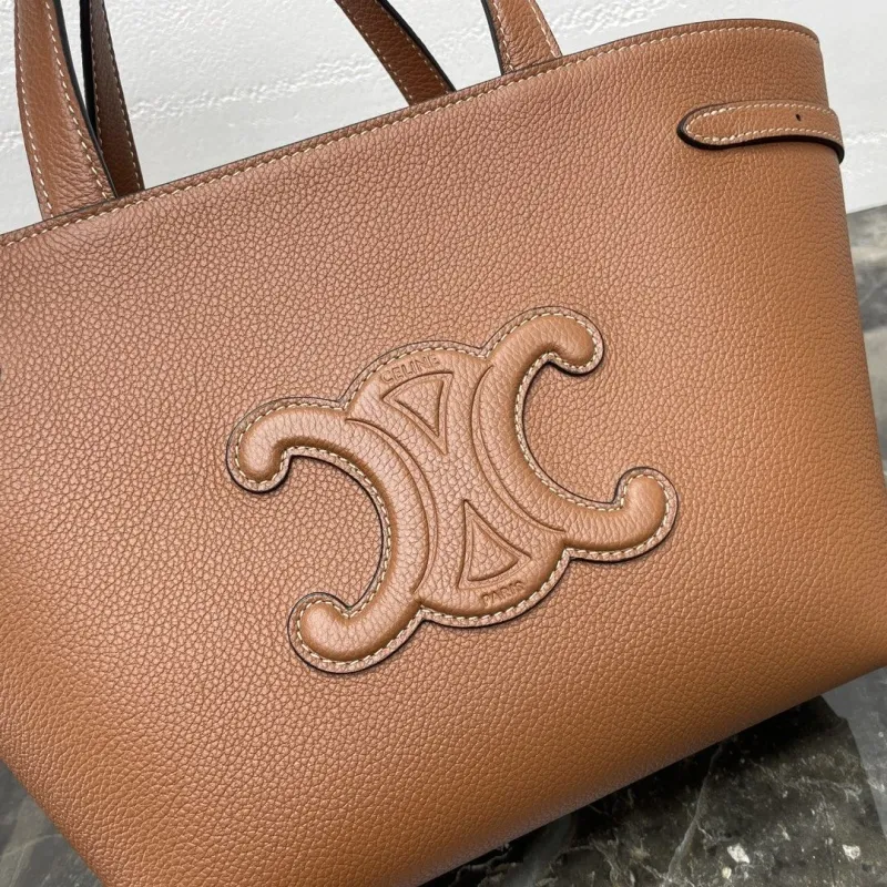 Celine Brown Small Leather Crossbody Tote Bag - Image 4