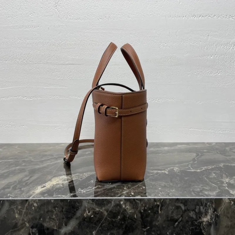 Celine Brown Small Leather Crossbody Tote Bag - Image 5