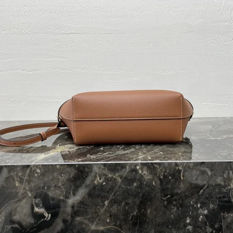 Celine Brown Small Leather Crossbody Tote Bag - Image 6